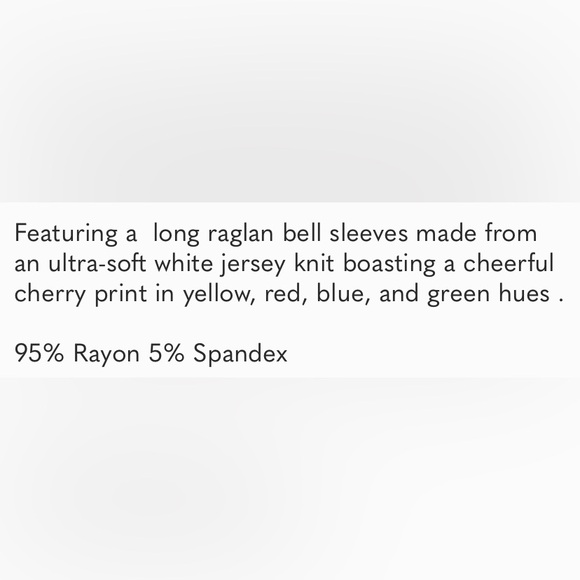 NWOT ModCloth Cherries Henley top - Picture 5 of 5